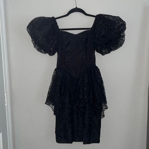 Vintage black lace dress